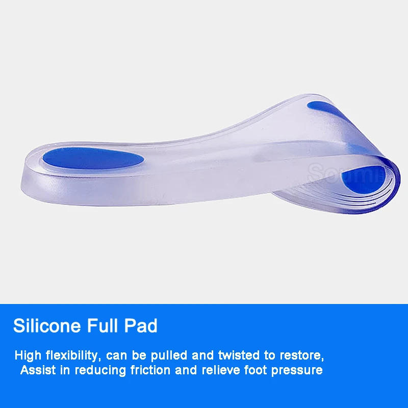 Silicone Gel Orthotic Insole for Man Women Flat Feet Arch Support Orthopedic Shoes Pad Massaging Shock Absorption Insert Cushion