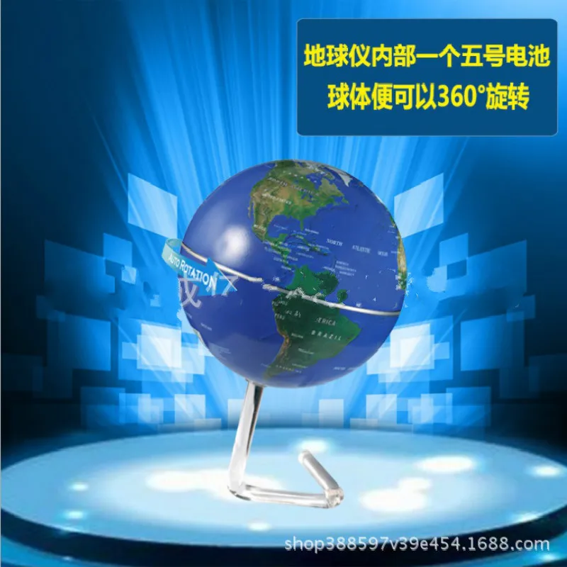 

6-inch black globe rotation light meter creative gift ornament home decoration Plastic globe home decoration accessories