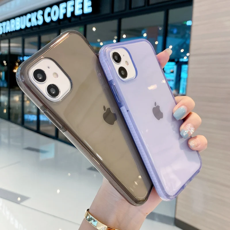 

Candy Color Case For iPhone 11 Case iPhone 12 11 Pro Max 12 Mini X XR XS Max 7 8 Plus SE2020 Transparent Silicone Back Covers