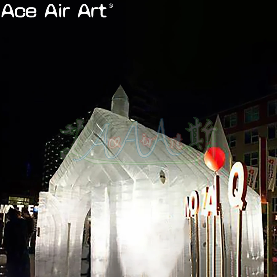 

Free Shipping Exquisite Castle White Inflatable Wedding Church With Air Blower For Outdoor Activities/Party Made In China