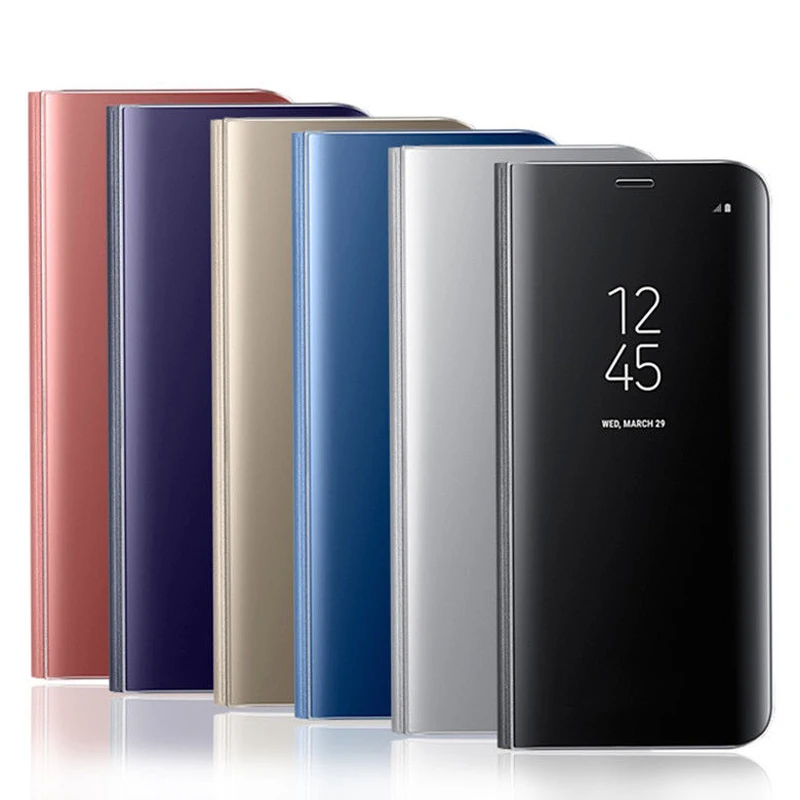 Смарт-чехол с зеркальной поверхностью для телефона Samsung Galaxy J3 J5 J7 2017 A3 A5 A7 S8 S9 Plus Note