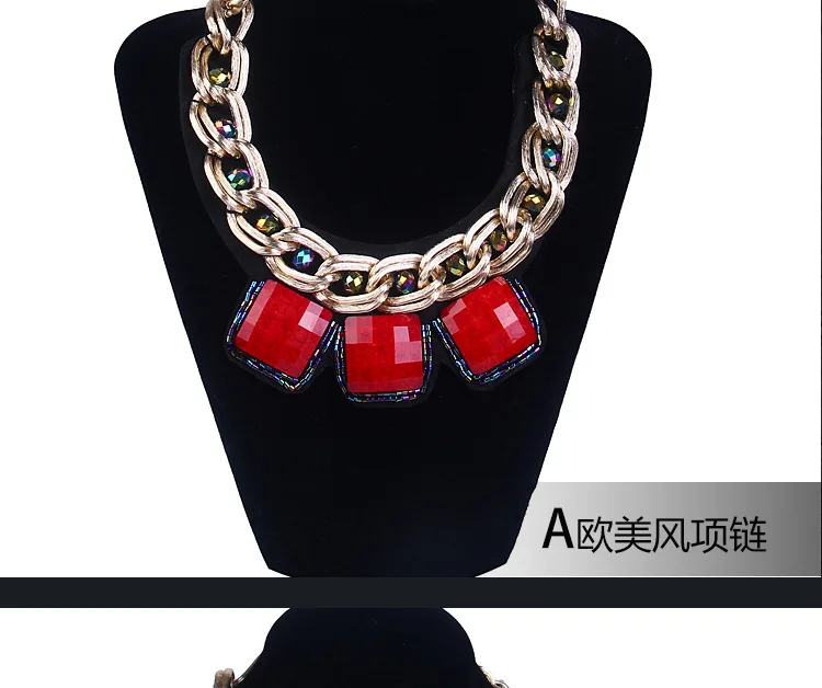 Новый стильный атмосферный синий красный воротник ожерелье Бесплатная доставка