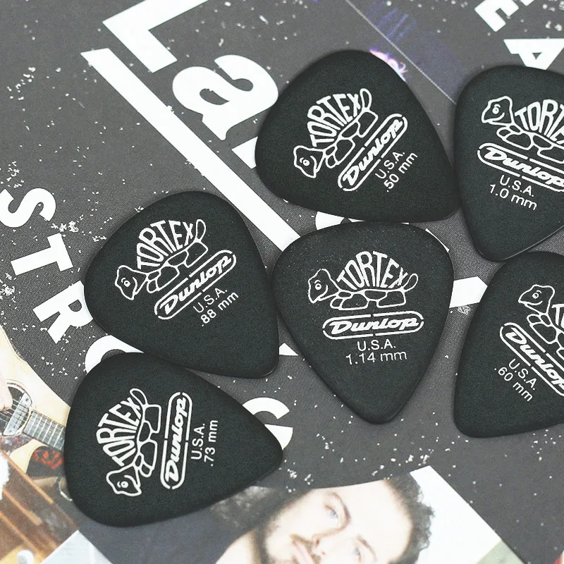 1 pc dunlop tortex black guitar picks bass mediator acoustic electric accessories classic thickness 0 50 60 730 881 01 14mm free global shipping