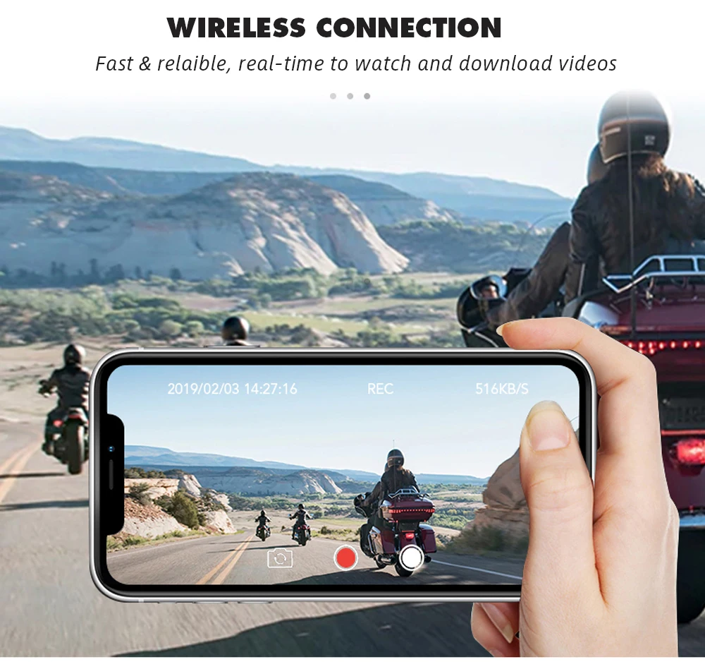 VSYS Wi Fi Видеорегистраторы для мотоциклов видеорегистратор с разрешением Full HD