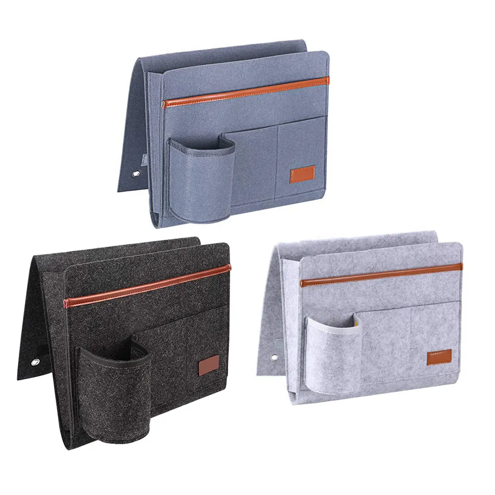

Bedside Caddy Sofa Organizer Storage Bag Remote Control Holder Hanging Pocket With Water Bottle Pockets Book Holder Organizador