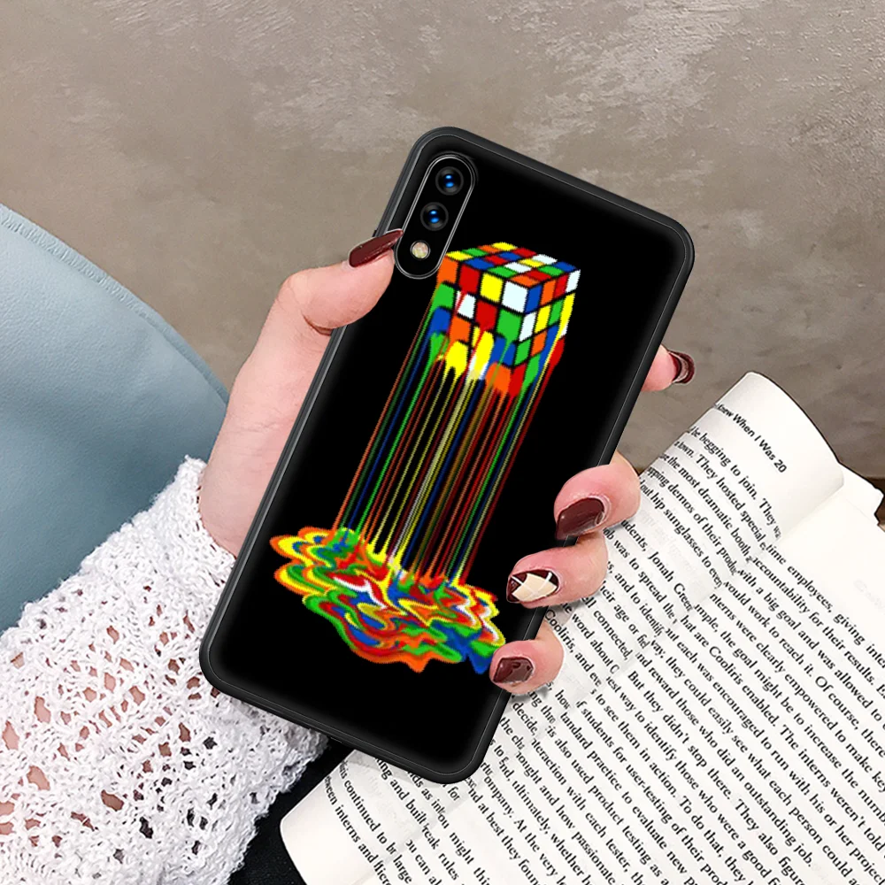 

Cube Custom Rubik's Phone Case For Huawei Honor 6A 7A 7C 8 8A 8X 9 9X 10 10i 20 Lite Pro Play black Waterproof Silicone Coque