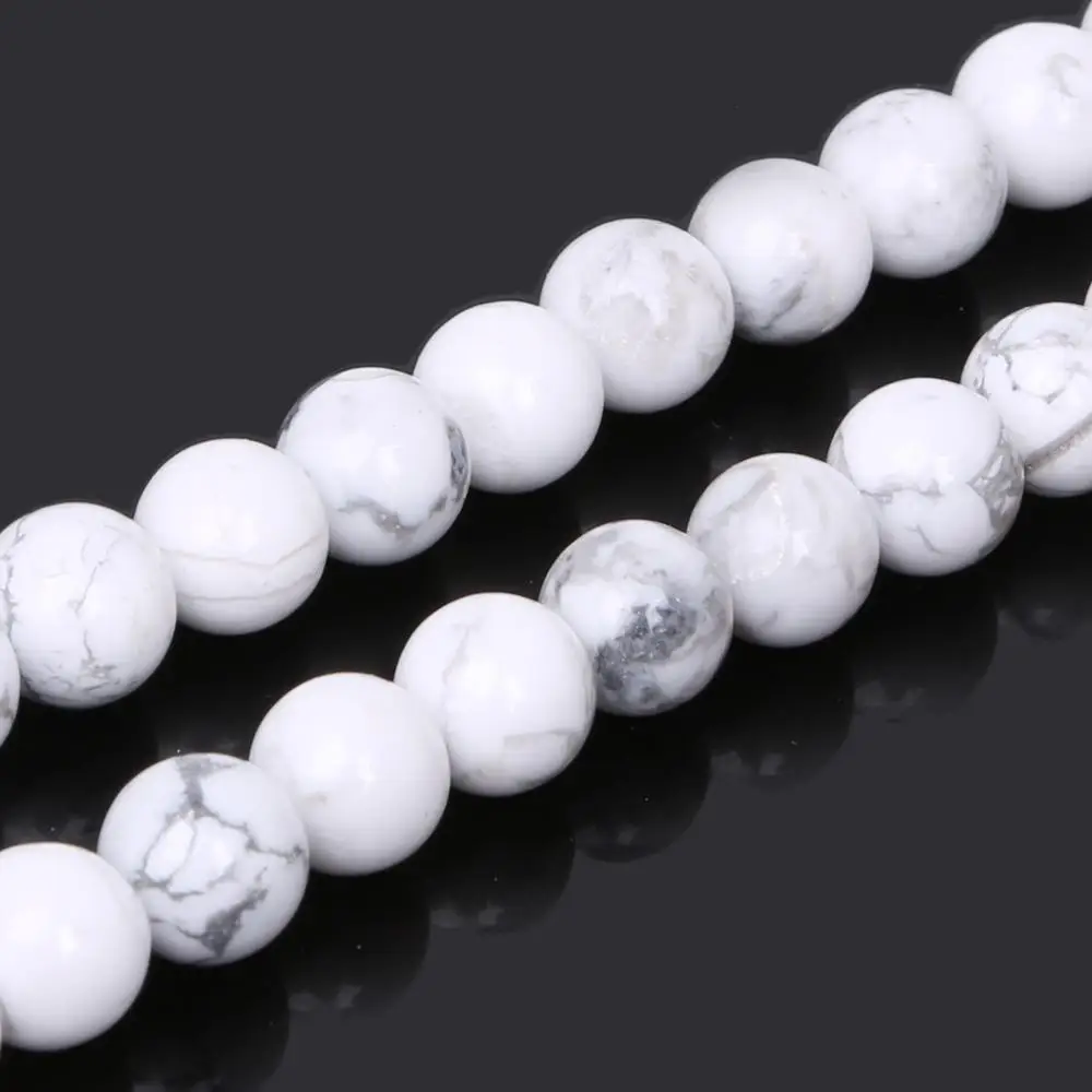 Круглые бусины из белого бирюзового говлита 15 дюймов нитка 4 6 8 10 мм размеры для