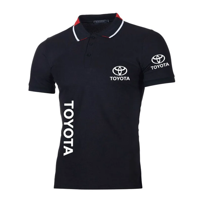 

Men's Short Sleeve Toyota Car Logo Men's polo shirt Summer casual Cotton Color collar Fashion Male Brand Tee G