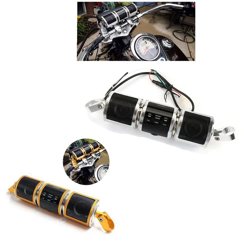 

Custom Motorcycle 12V Handlebar Bluetooth Audio Sound System MP3 FM Radio Stereo Speaker Cruiser Chopper Cafe Racer