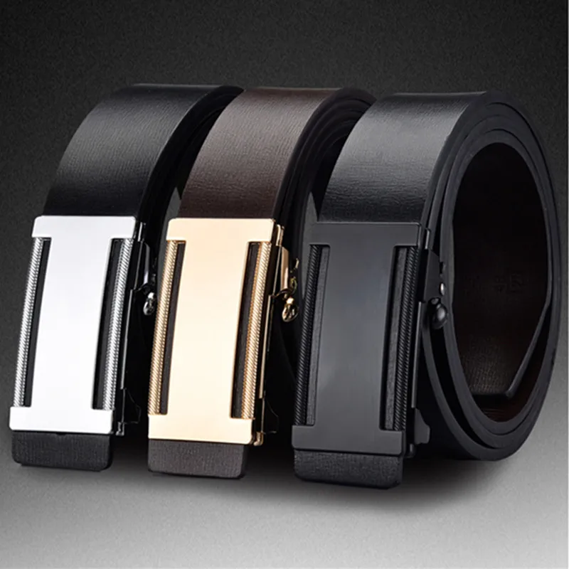 

Мужской ремень из натуральной кожи, с автоматической пряжкой