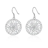 new 925 sterling silver earrings with rotating ring for woman glamour jewelry weddingle056