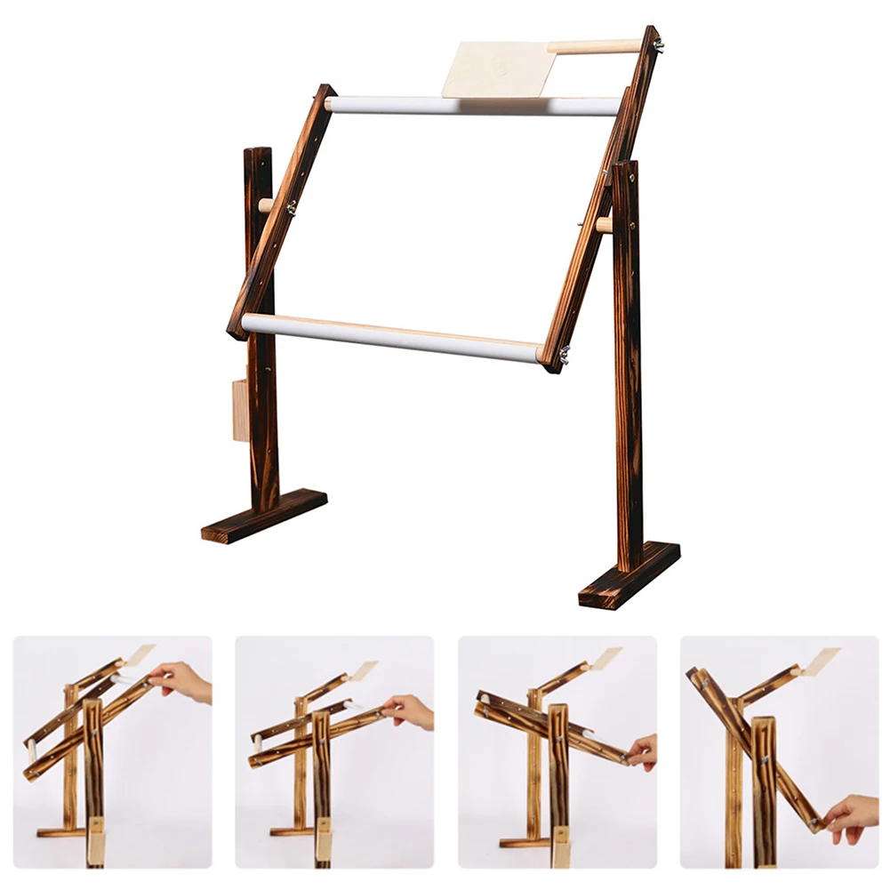 

Adjustable Solid Wooden Cross Stitch Frame Rack Tabletop Desktop Embroidery Floor Stand for DIY Needlework Sewing Handmade Tool