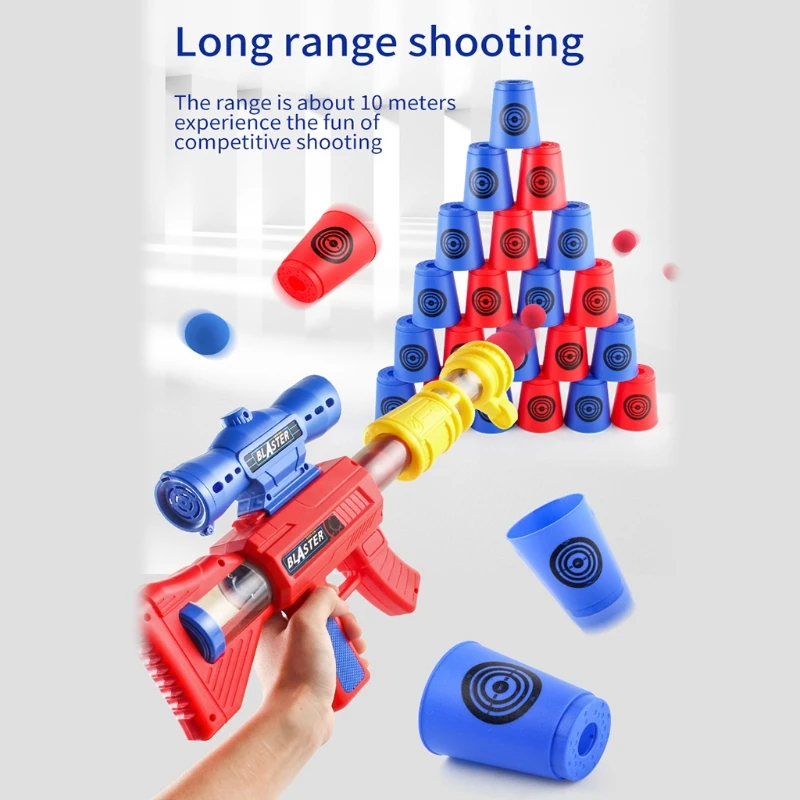 

1Set Shooting Guns Foam Blaster Realistic Battle Game Supplies Air Powered Toy Rival Round Game with Soft EVA Bullet