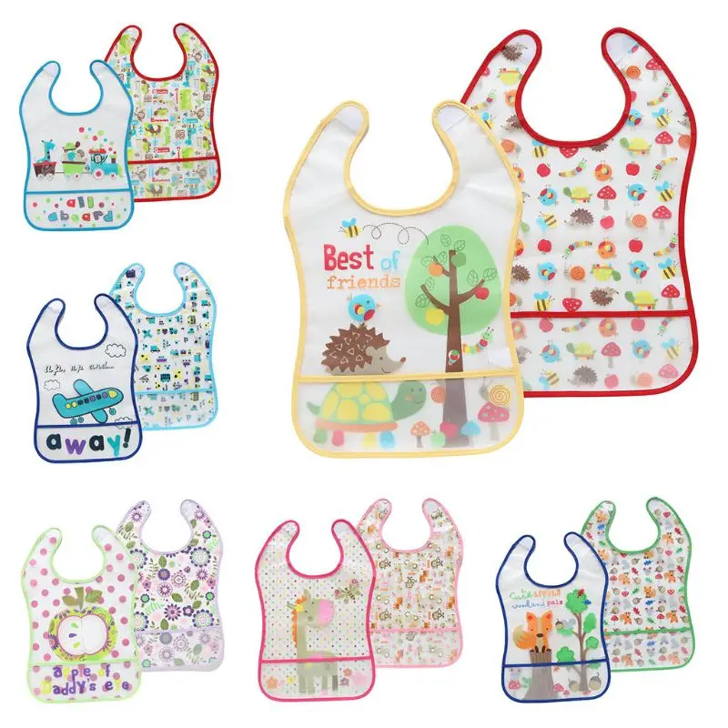 

2Pcs/Set Baby Newborn Waterproof Bib Infant Toddler Feeding Apron Saliva Towel New Dropship