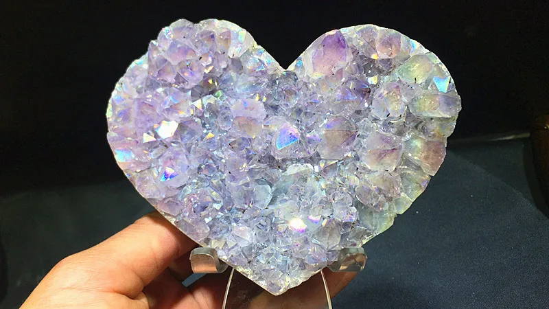 Кольцо из натурального кварца в форме сердца | Дом и сад