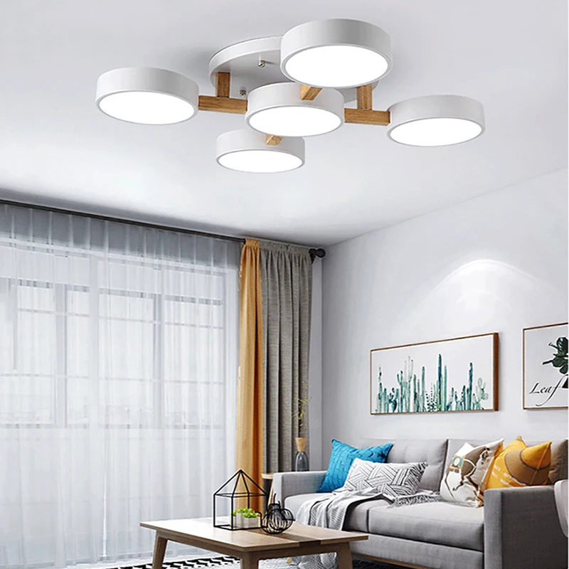 $21.60 Nordic style ceiling chandelier bedroom ceiling lamp living room lamp kitchen lamp LED ceiling lamp solid wood chandelier 220V