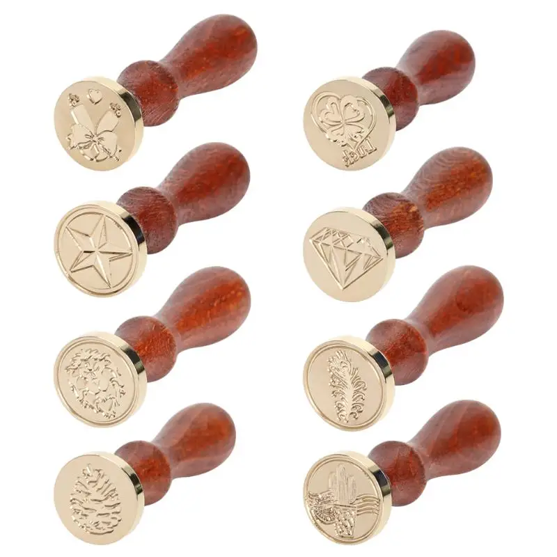 Завод Печать Цветок Набор восковых печатей с ретро Античная герметизирующий