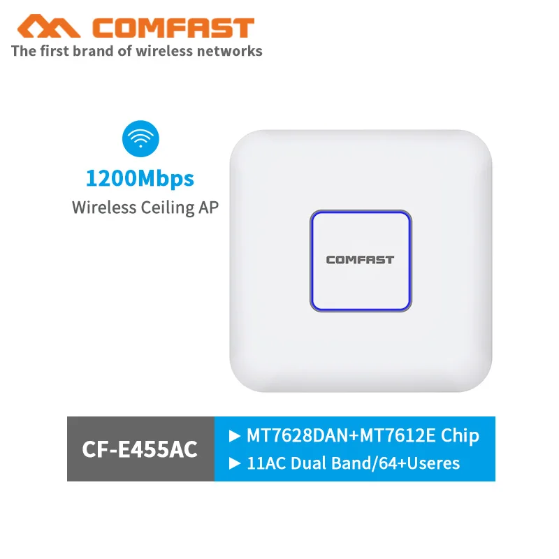 COMFAST беспроводной AP Крытый CF E455AC 1200 Мбит/с потолок 802.11AC OpenWRT WIFI роутер антенна 48 В