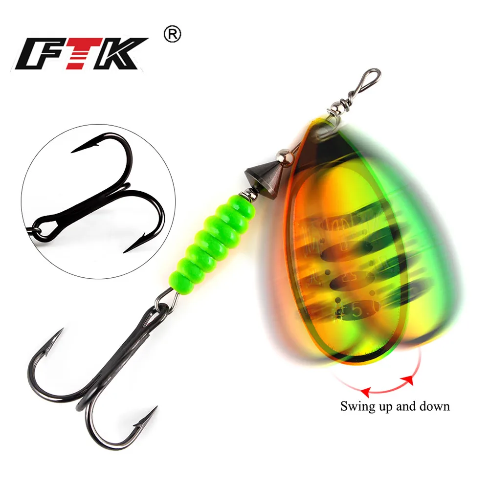 FTK Fishing Lure Willow Spinner Bait 8.4g12.5g14.7g Copper Size 3#-5# With 35647-BR Treble Hook 2#-1/0# hard lure