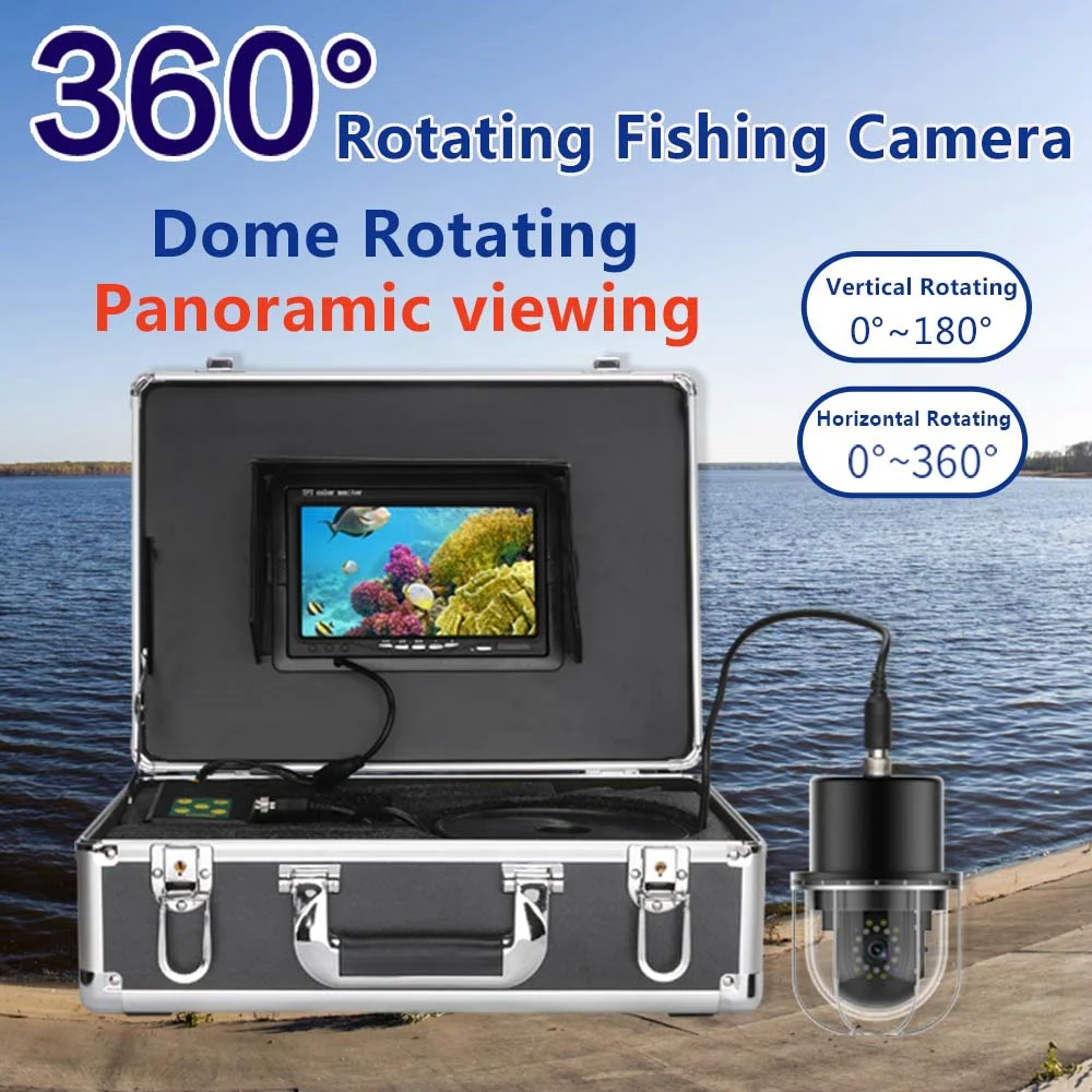 Online Cámara De Visión Panorámica Giratoria De Domo, 7 Pulgadas, 360 Grados, Vídeo De Pesca Submarina, Impermeable IP68, 20m