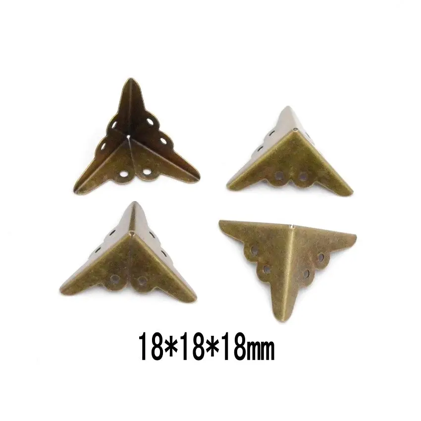 

Античный защитный угол (с винтами), бронзовый Деревянный чехол для шкатулок для драгоценностей, декоративный защитный угол для ног, 4 шт.