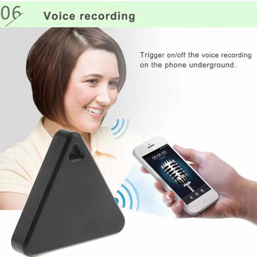 Черный поисковый Брелок Анти-бирка на случай потери мини Bluetooth отслеживание домашних животных gps-сигнализация локатор треугольник