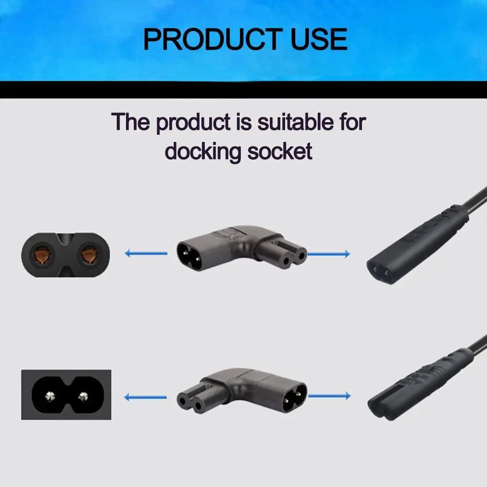 

Power Conversion Plug Eight-character Male To Female Side Left/Right Elbow Connector Elbow Z8C1