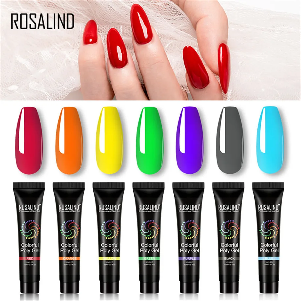7 цветов Polygel пальца расширение быстрый наращивание ногтей дизайн поли гель