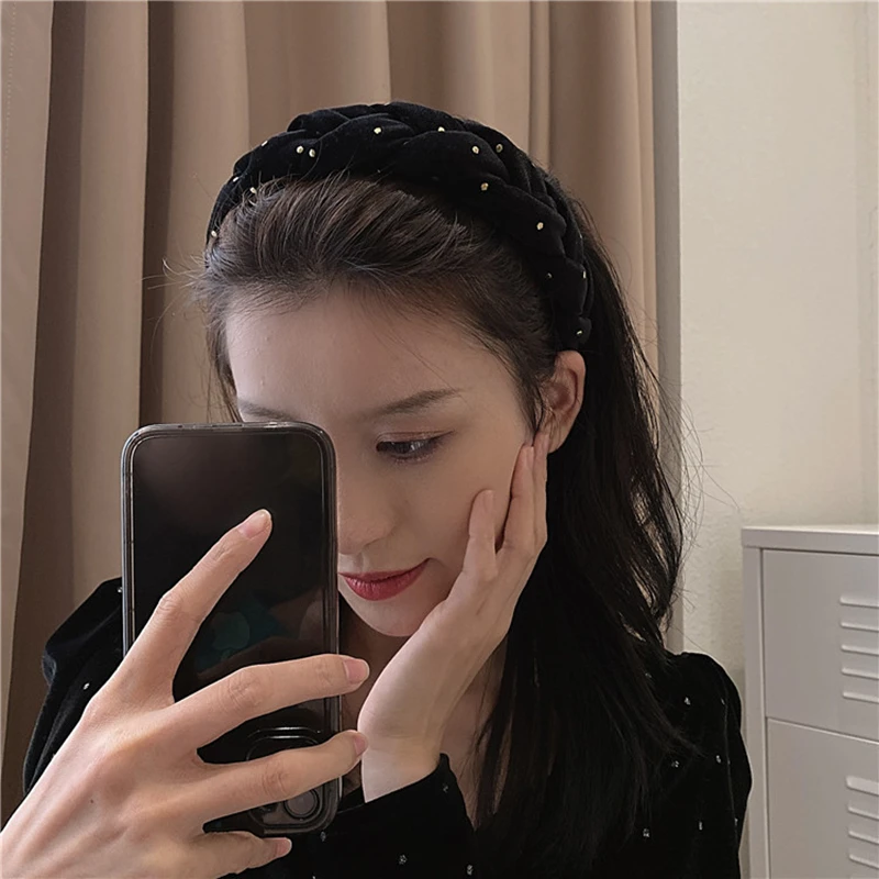 

MueRaa ободок Wist бархатная женская повязка на голову для девочек ретро модные женские широкие элегантные аксессуары для волос Винтаж толстая ...