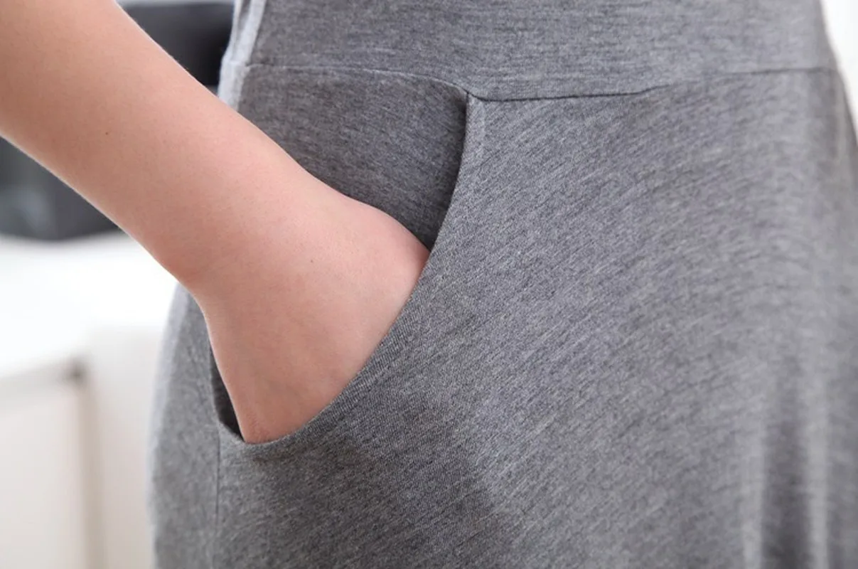 

New Spring Summer Woman High Waist Solid Modal Long Skirt Korean Edition Elastic Waist Pocket Slim Fit A Line Skirt Streetwear