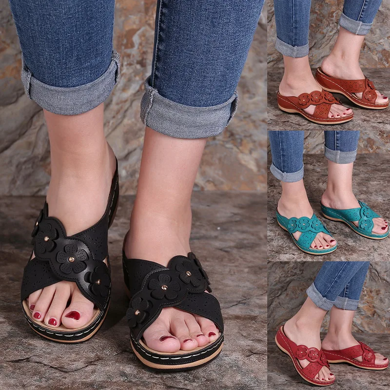 Ортопедические плоские сандалии для мужчин и женщин корректор на низком каблуке