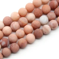 natural stone matte pink aventurine frosted beads round loose beads for jewelry making fit diy bracelet 4 6 8 10 12mm wholesale