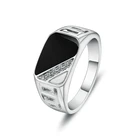 Мужское модное кольцо в виде капли масла классическое квадратное черное каменное модное ювелирное изделие