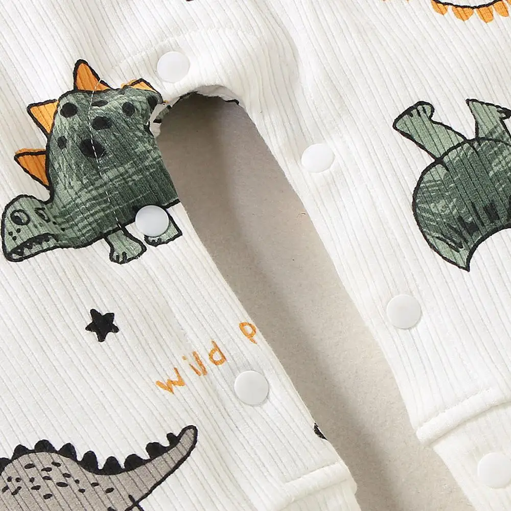 Baby Girl Winter Clothing 2019 Infant Boy Girls Long Sleeve Cartoon Dinosaur Print Romper Jumpsuit Clothes baby winter clothes 2 | Детская
