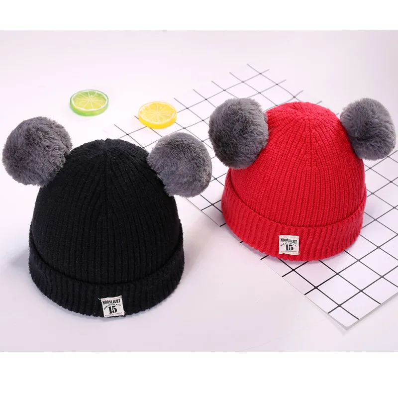 OkayMom Baby Beanies Hats Russia Winter Velet Warm Knitted Pom Caps For Infant Boys Girls Toddler Kids Cute Crochet New | Детская одежда