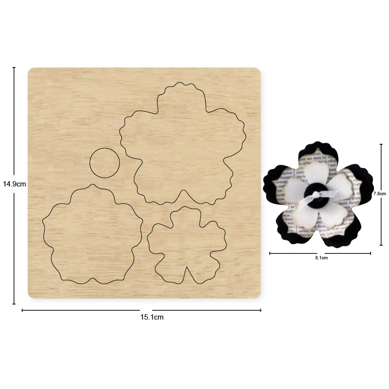 Flores hechas a mano, productos de cuero, bricolaje, estampado, grabado, molde l&aacute;ser, artesan&iacute;as de cuero, herramientas de Papel kraft de madera-0