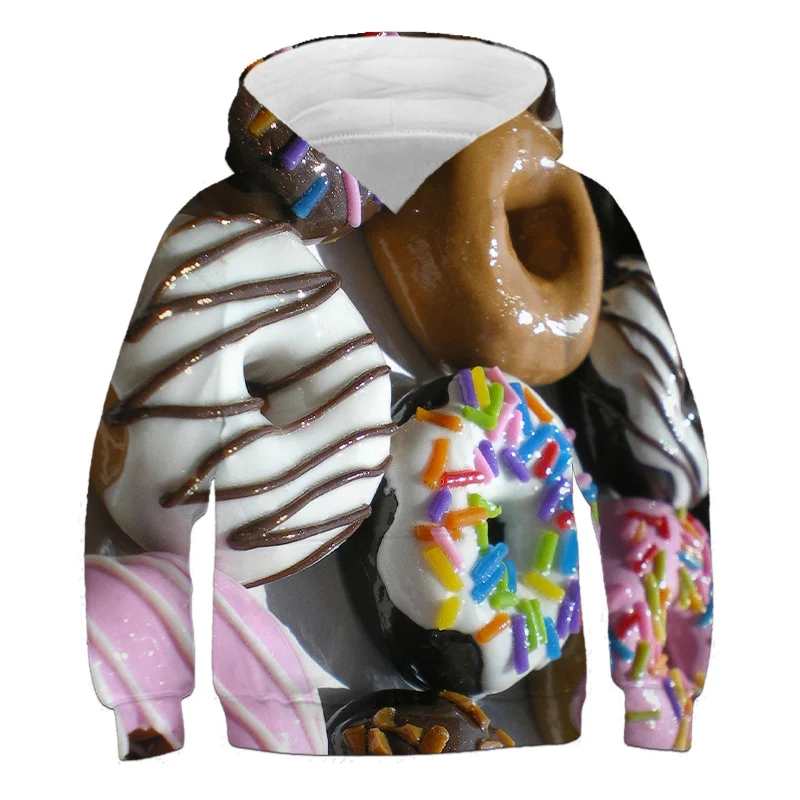

Children's Sweater 3d Printing Gourmet Leisure Pullover Youth Hoodie 4-14T 2021 Autumn new