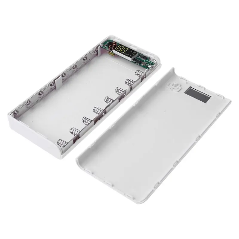 QC 3 0 Dual USB + Type C PD 8x18650 аккумулятор DIY Power Bank Box светодиодное быстрое зарядное