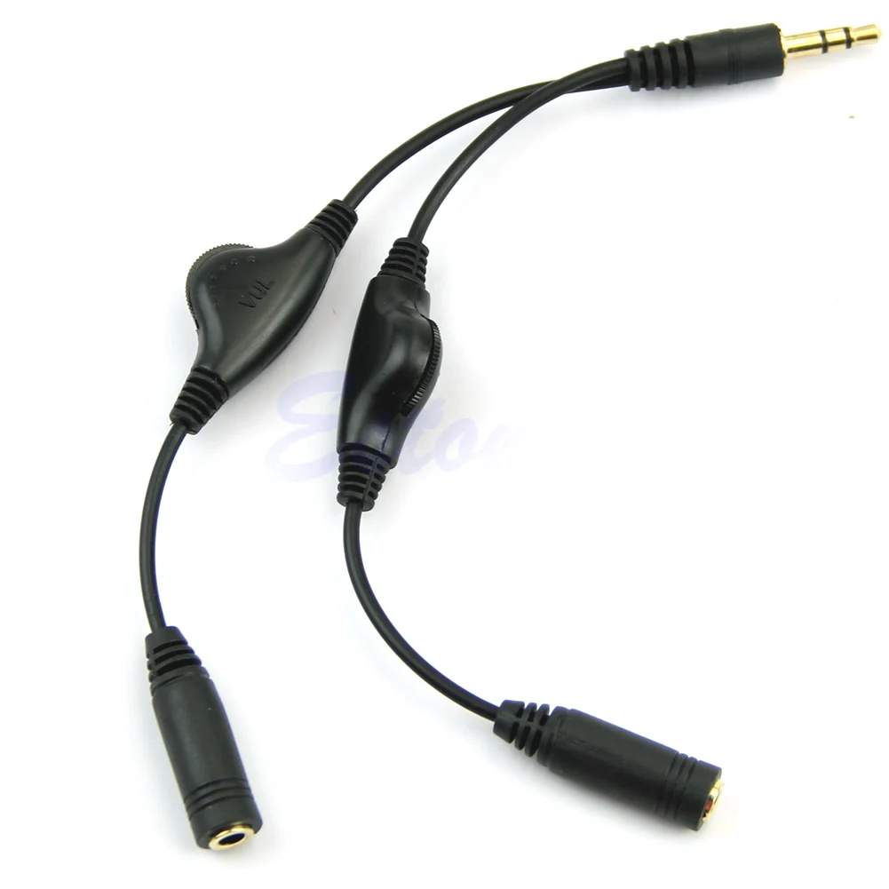 3.5mm Headphone Stereo Audio Y Splitter Cable Cord With Separate Volume Controls | & Video Cables