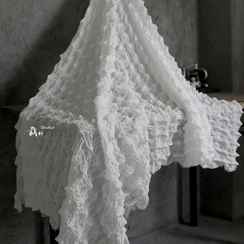 Шифоновая 3D текстура вогнутая выпуклая дизайнерская ткань для Пэчворк Базен riche