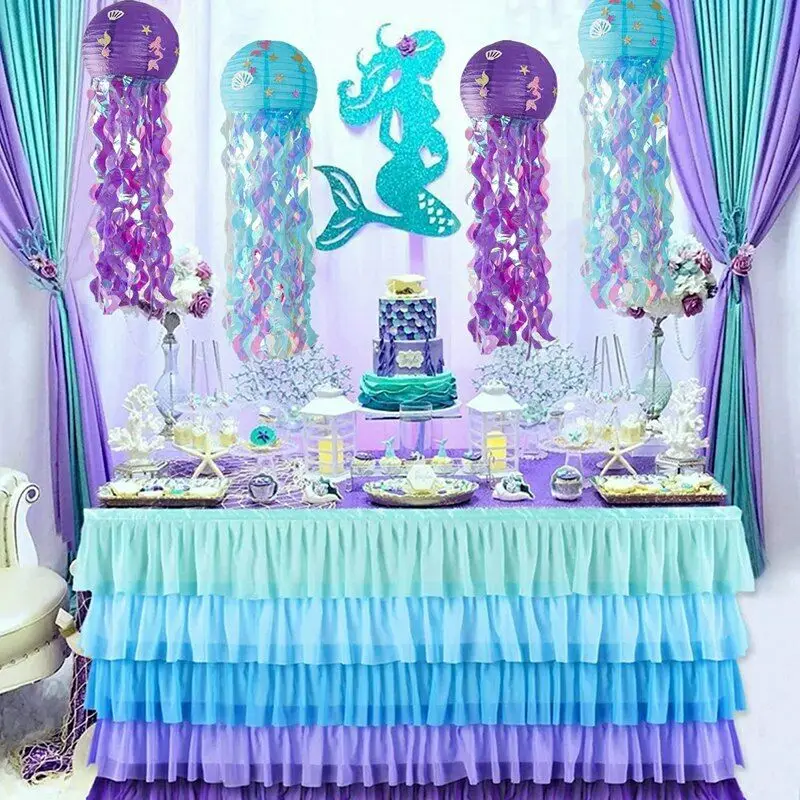 

Mermaid Theme Parti Decor DIY Jellyfish Paper Lantern Under the Sea Party Decor Girl Mermaid Birthday Decorations Litte Mermaid