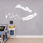 Настенные стикеры Makeyes с птицами и перьями, домашний декор для гостиной, Современная виниловая наклейка на стену с летящими перьями, художественное украшение ph232