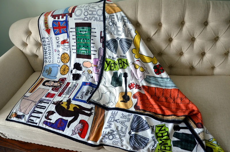 

2020 NEWEST Friends tv show central perk hugsy yellow frame soft blanket dust cover the color will not fade