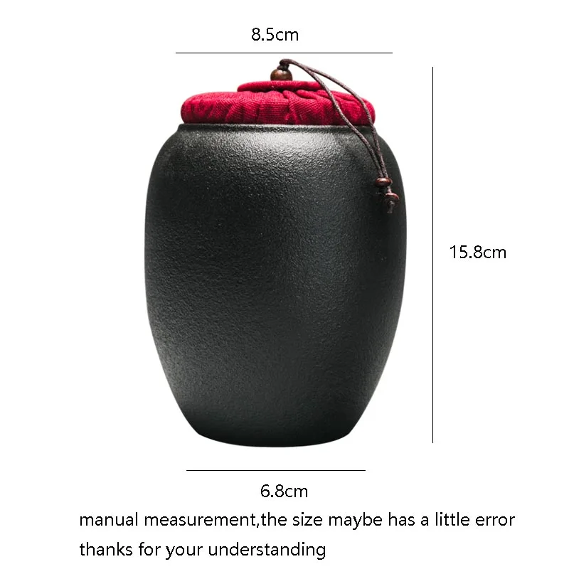 Короткая керамическая грубая чайная банка черная белая коробка для хранения чая