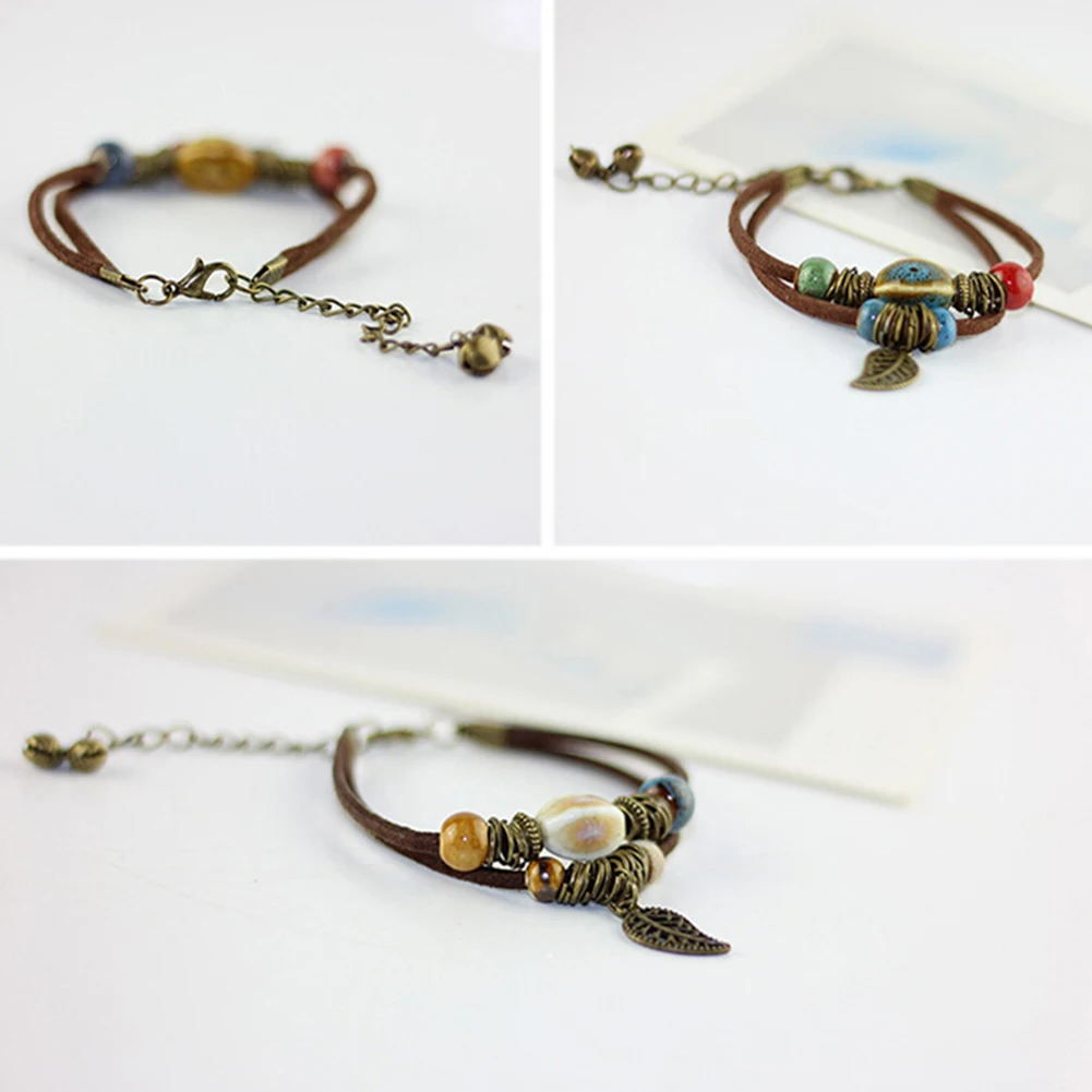 Браслет для пары в богемном стиле двойной кожаный ремешок браслет из