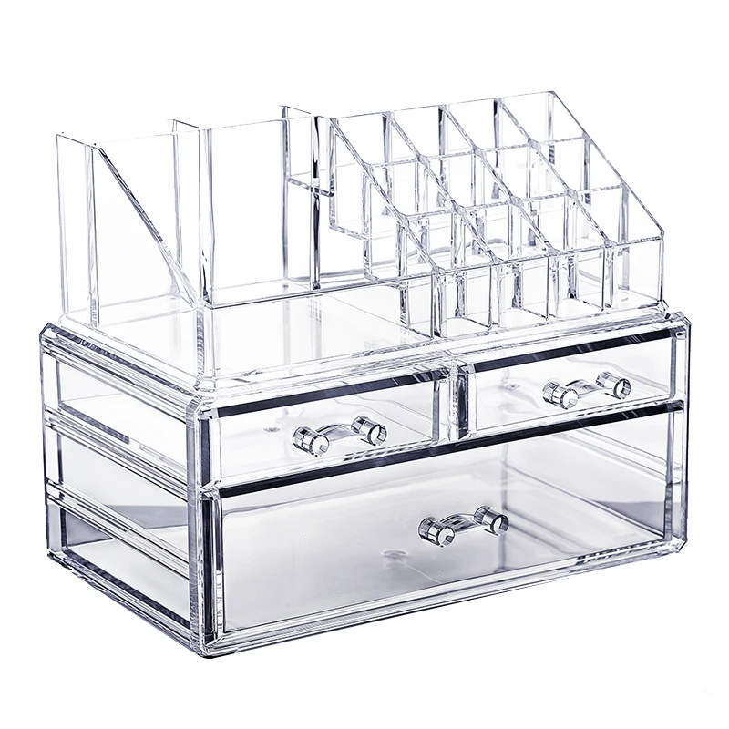 

Transparent cosmetic storage box drawer type skin care products lipstick rack dressing table desktop finishing storage box