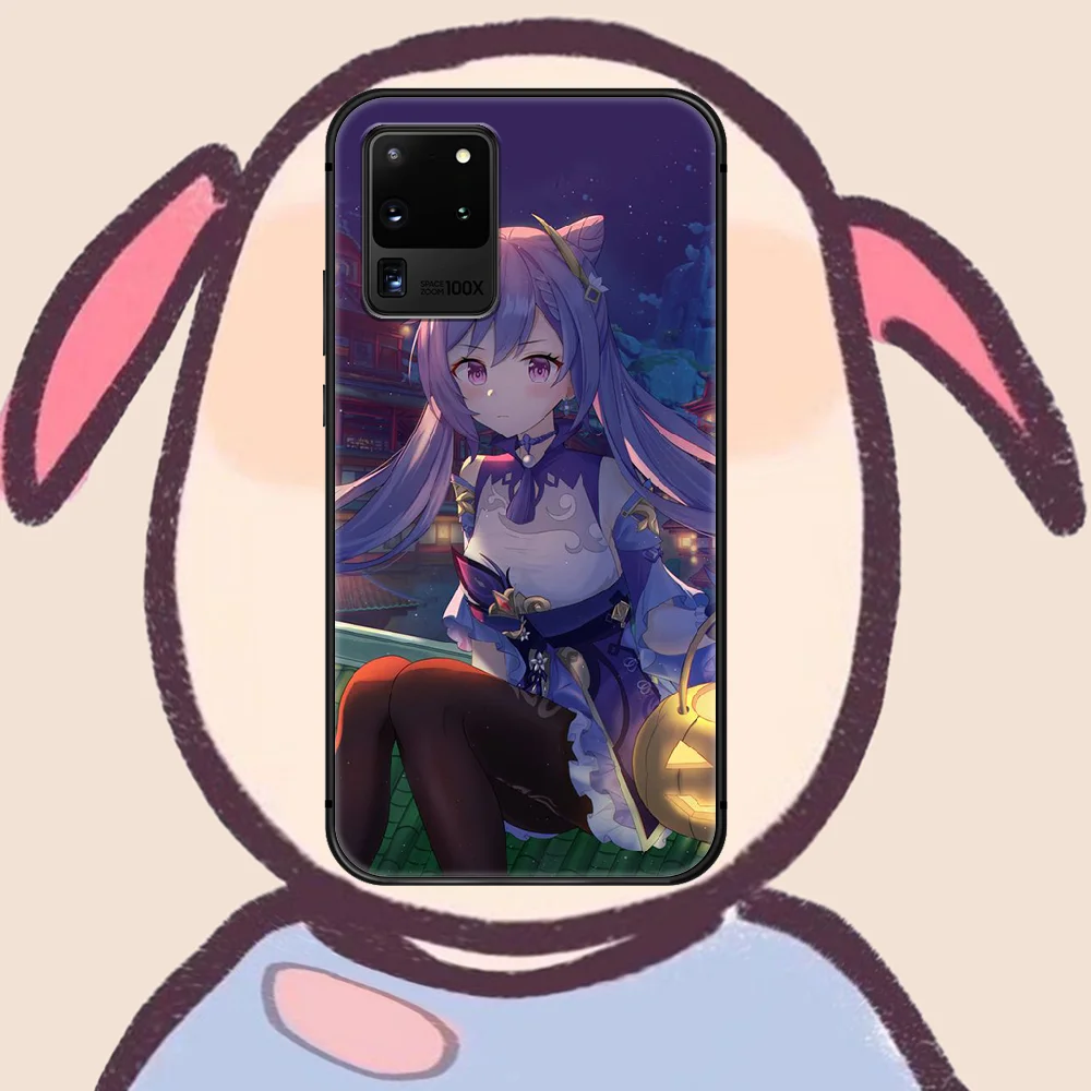 

genshins impact keqing Phone Case Cover Hull For Samsung Galaxy S 7 8 9 10 e 20 FE edge uitra plus Note 9 10 20 black Shell Tpu