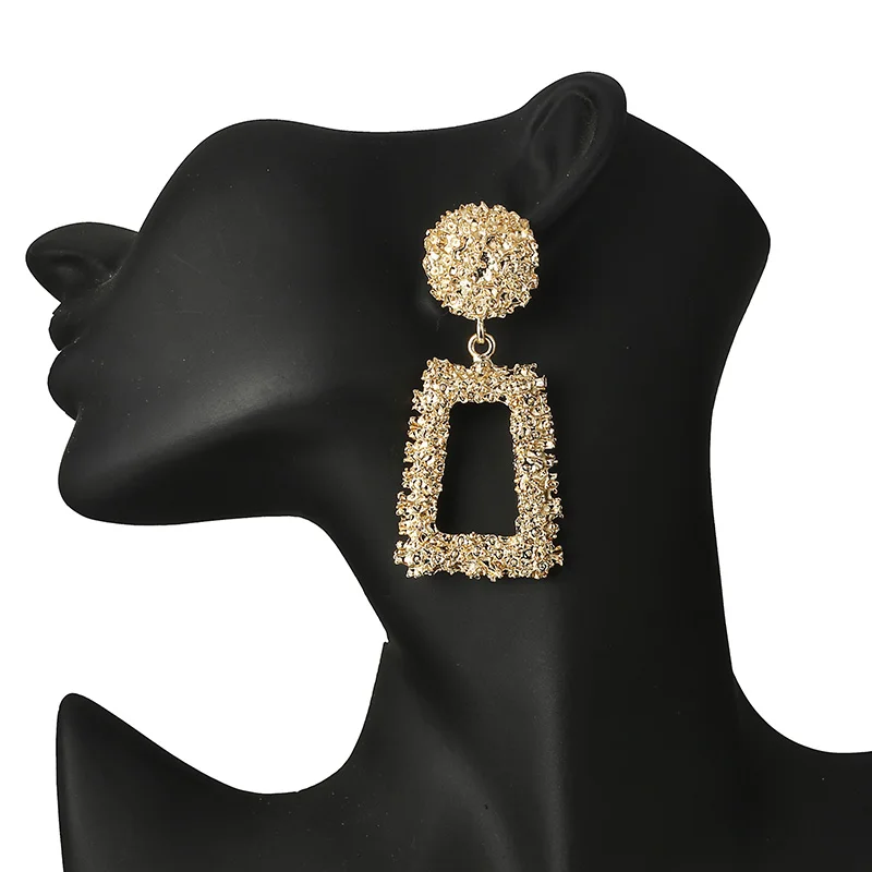 

HOCOLE Vintage Earrings For Women Geometric Gold/Silver Color Metal Drop Dangle Earring Statement 2019 Brincos Fashion Jewelry