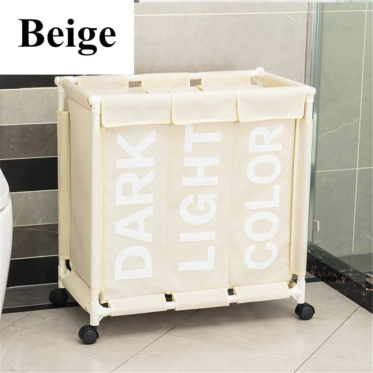 Корзина для белья с тремя колесами складная корзина большая грязной одежды