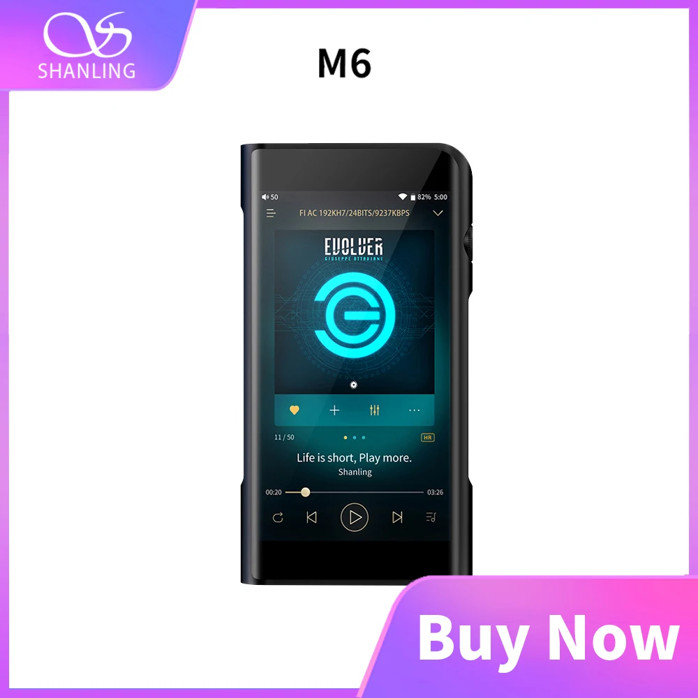 Портативный MP3 плеер SHANLING M6 HD 32 бит/768 кГц DSD256 HiFi музыкальный AK4495SEQ Android Wifi без